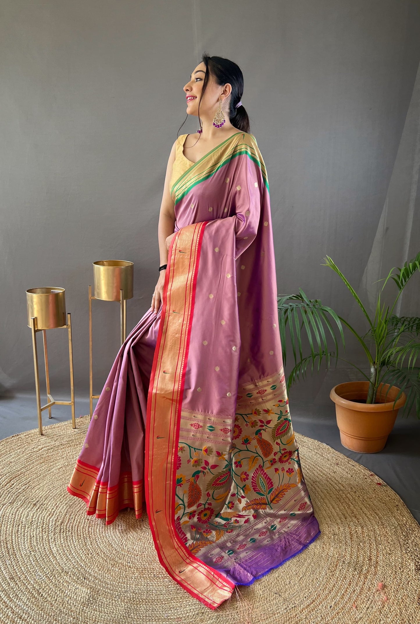 Preferable Pink Color Paithani Saree