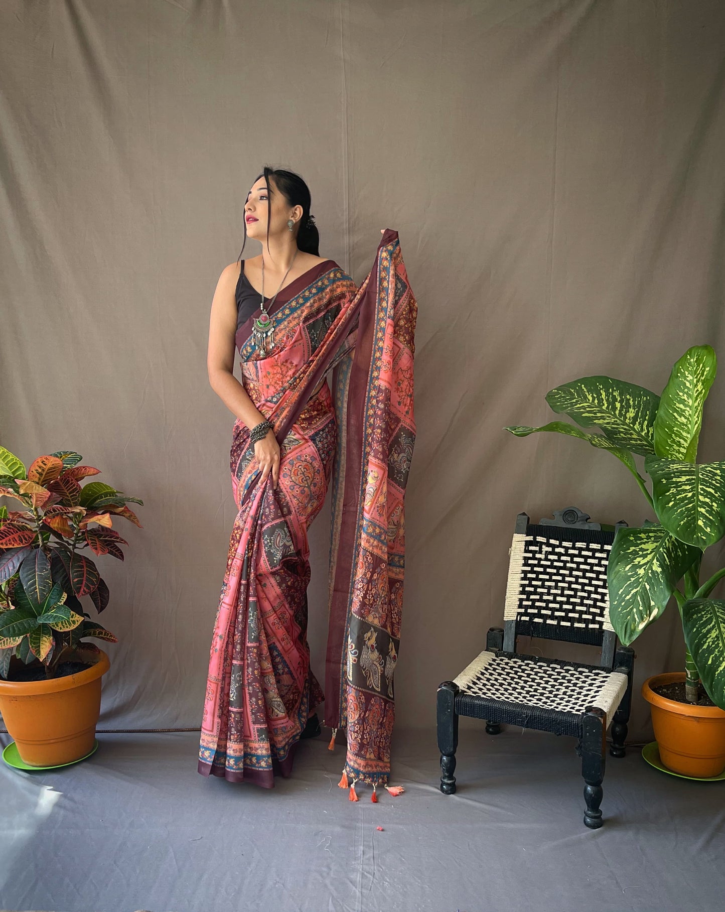 Fantastic Pink Color Cotton Saree