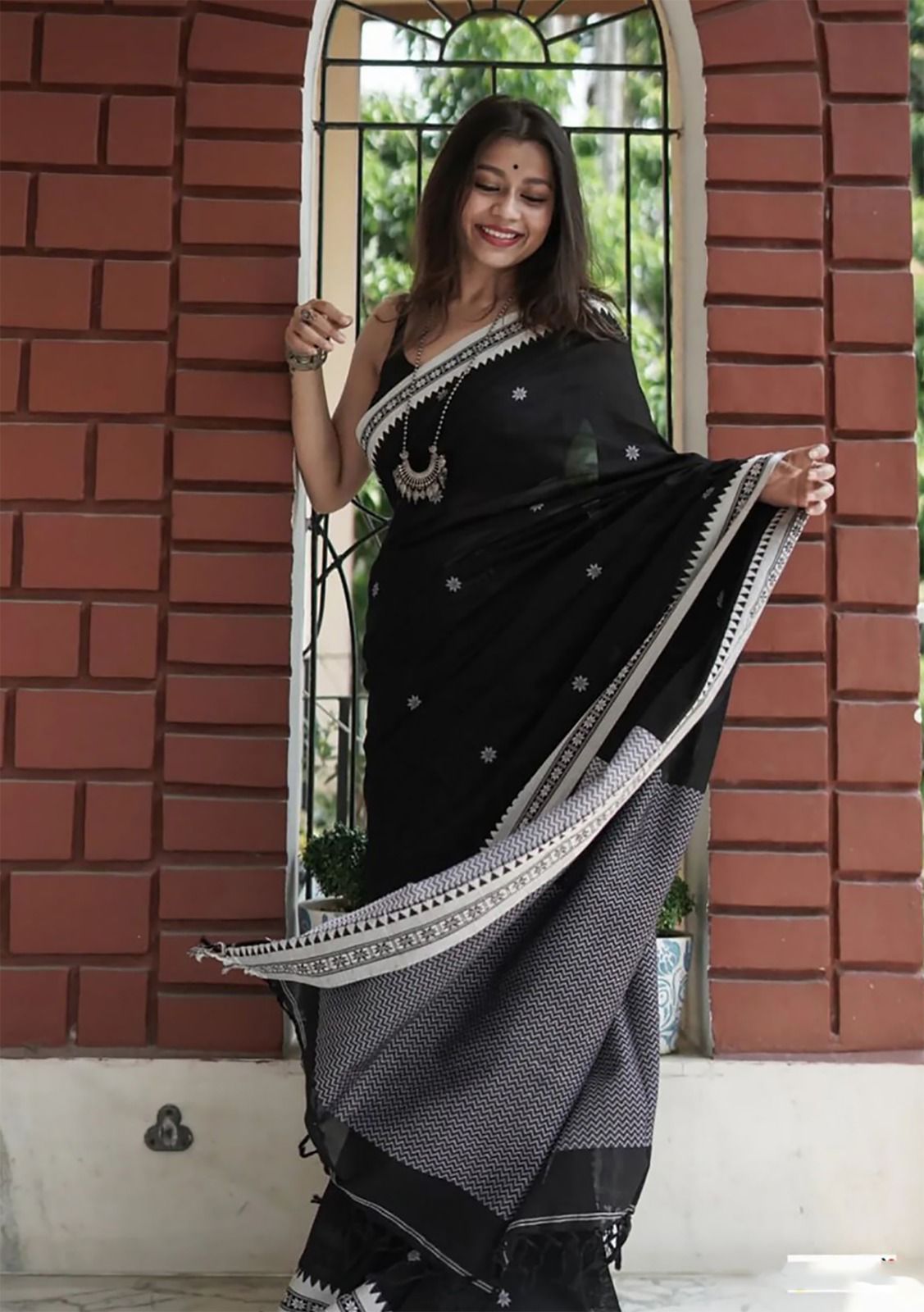 Exotic Soft Cotton Black Color Saree