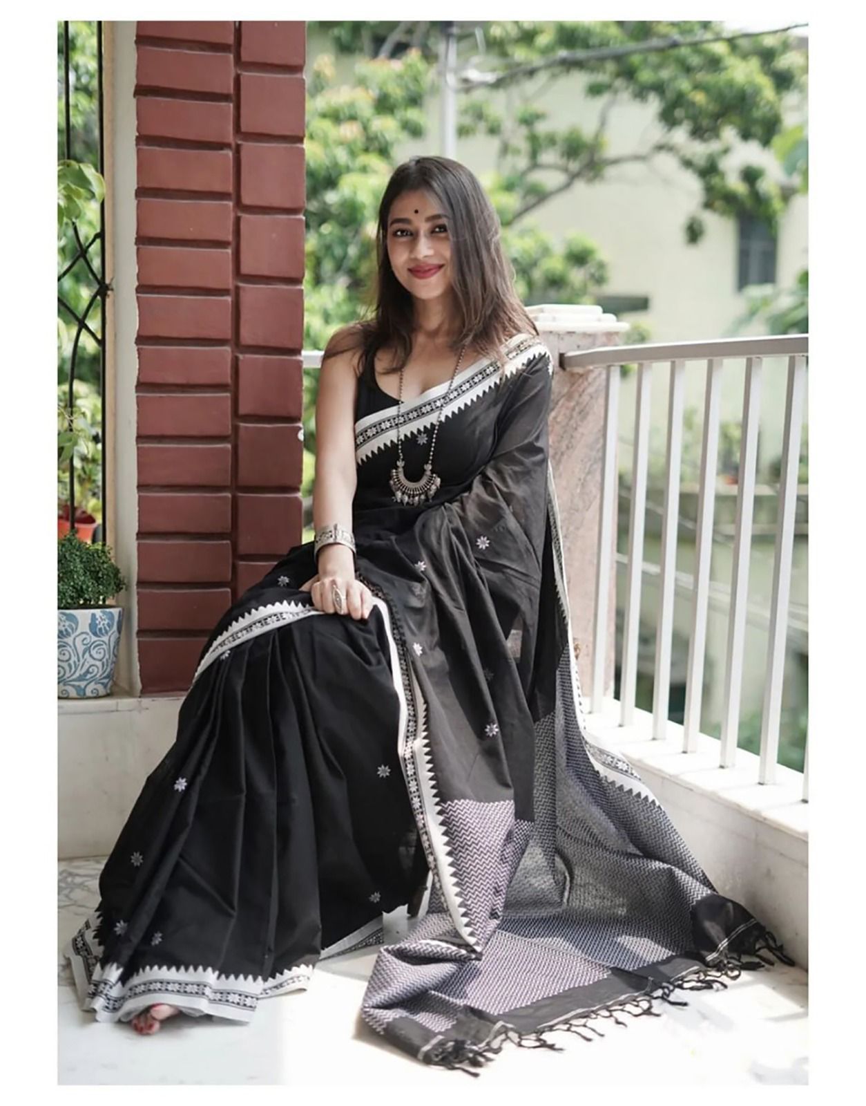 Exotic Soft Cotton Black Color Saree