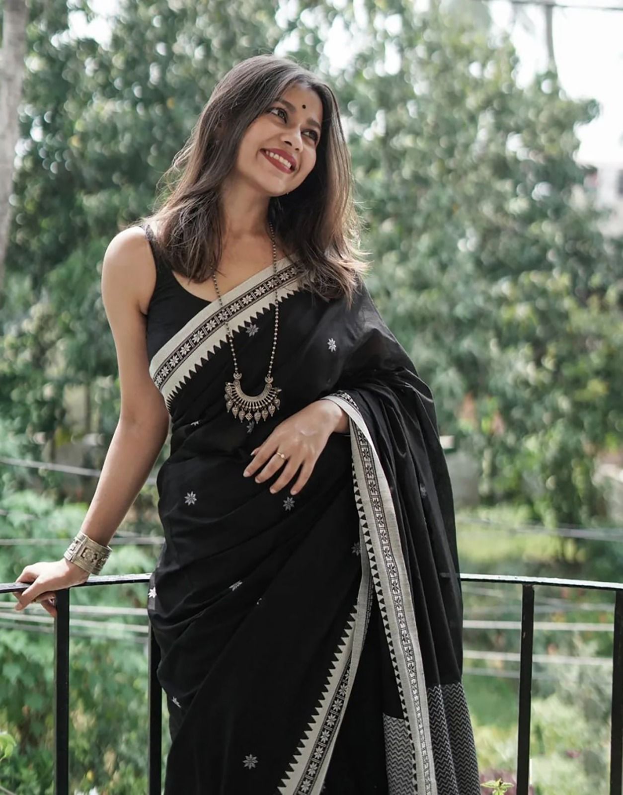 Exotic Soft Cotton Black Color Saree