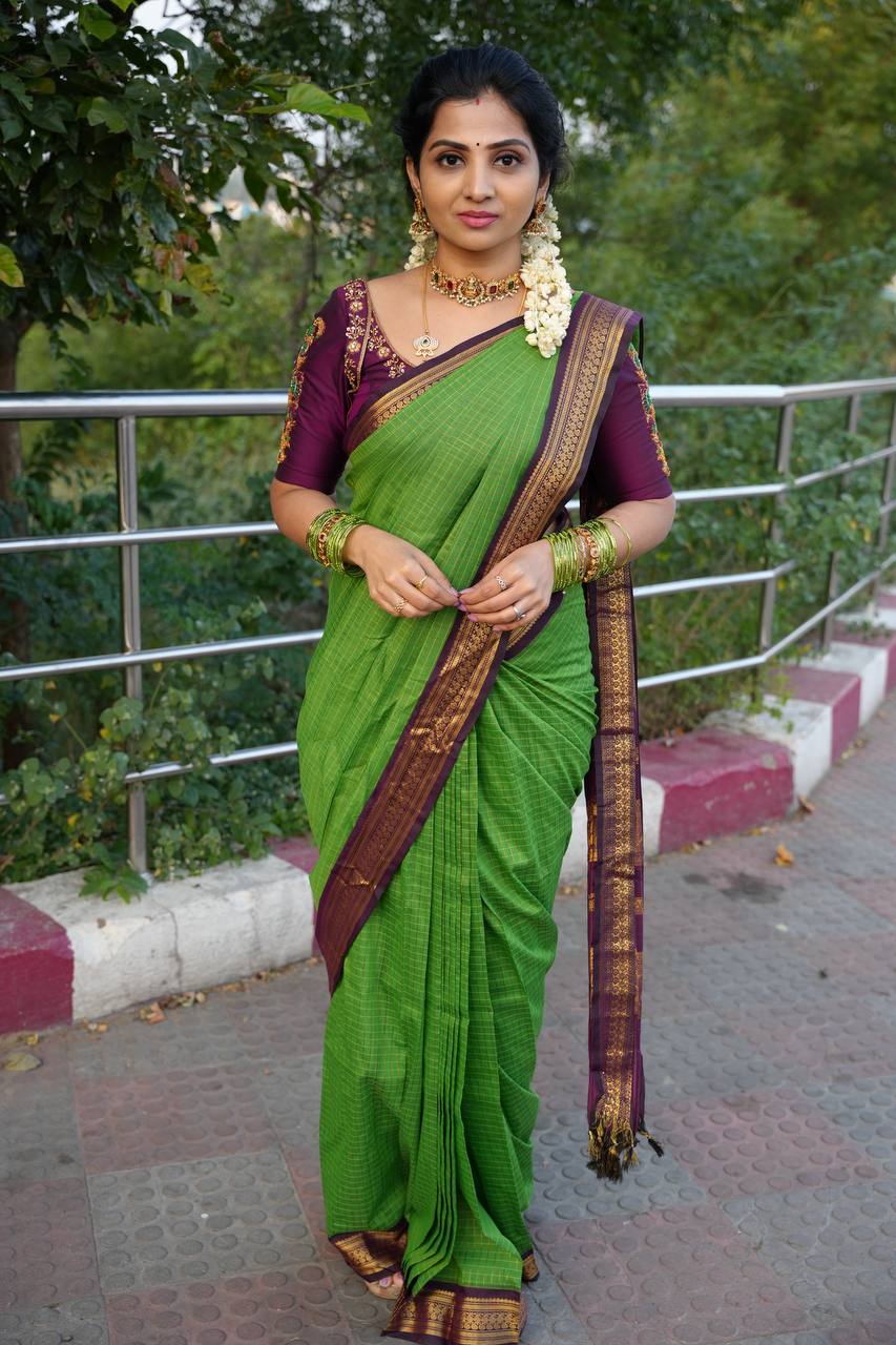 Presenting Banarasi Silk Green Color Saree