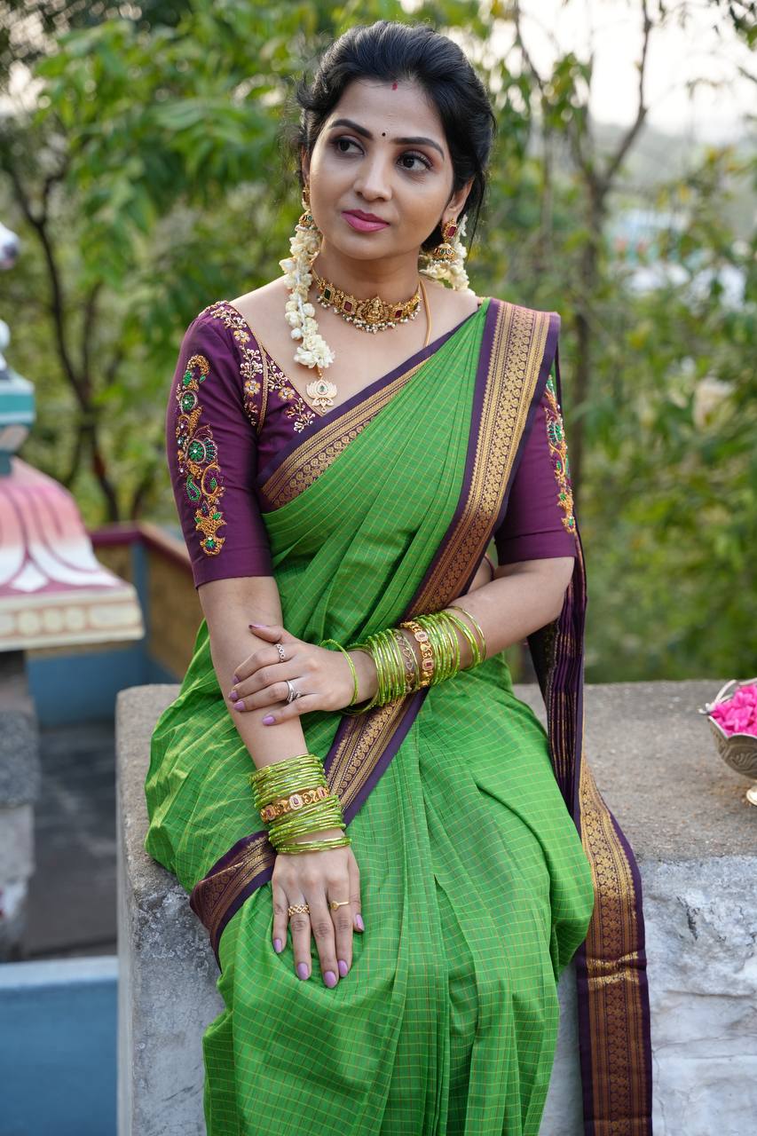 Presenting Banarasi Silk Green Color Saree