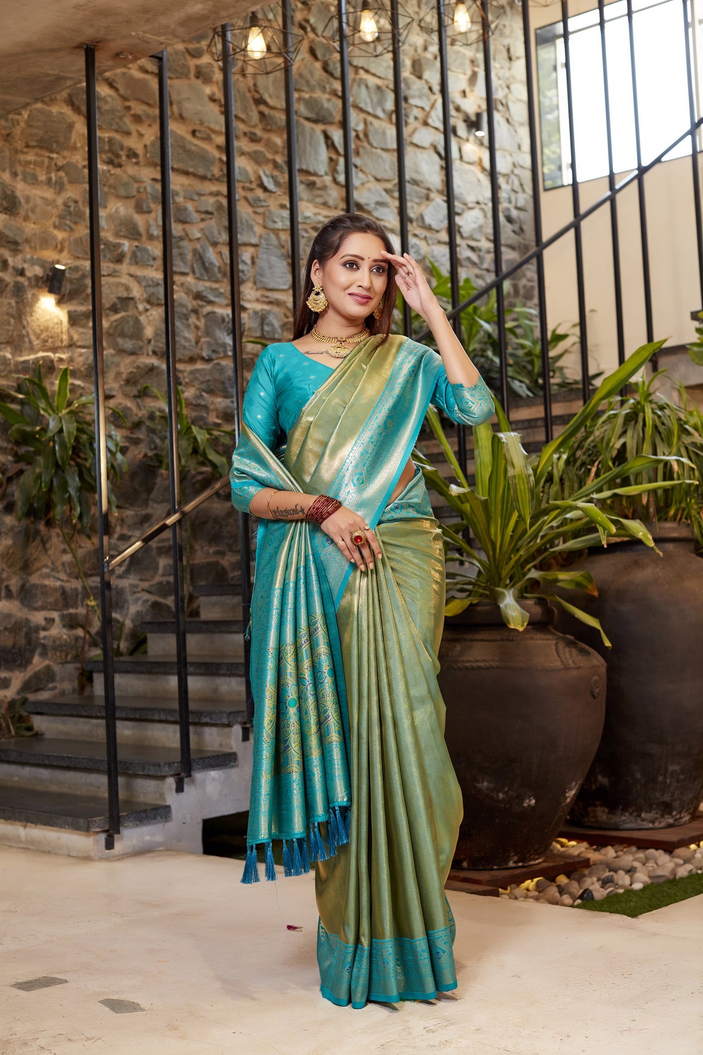 Exotic Lemon Color Tissue Silk Saree