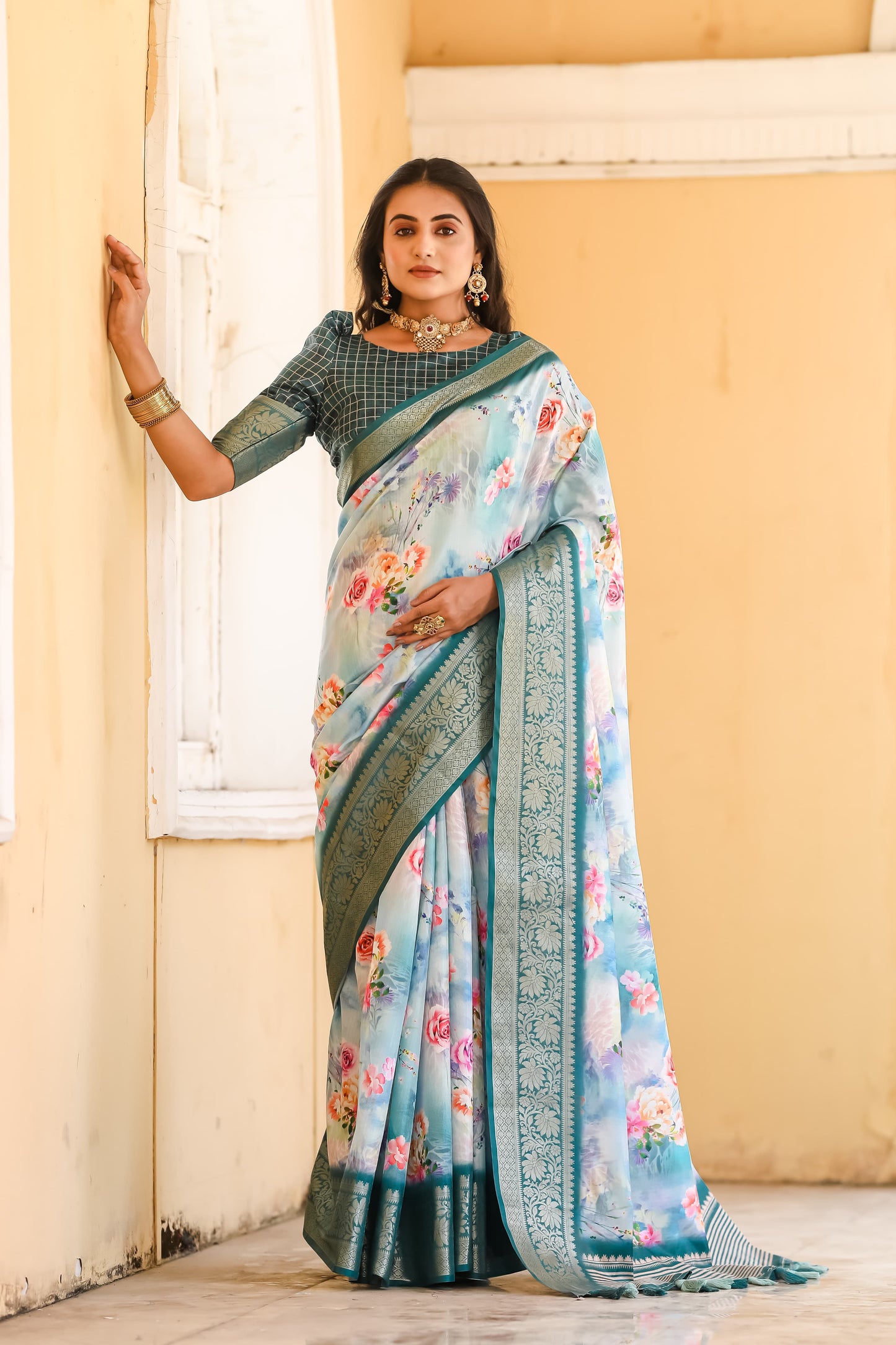 Awesome Green Color Dola Silk Saree