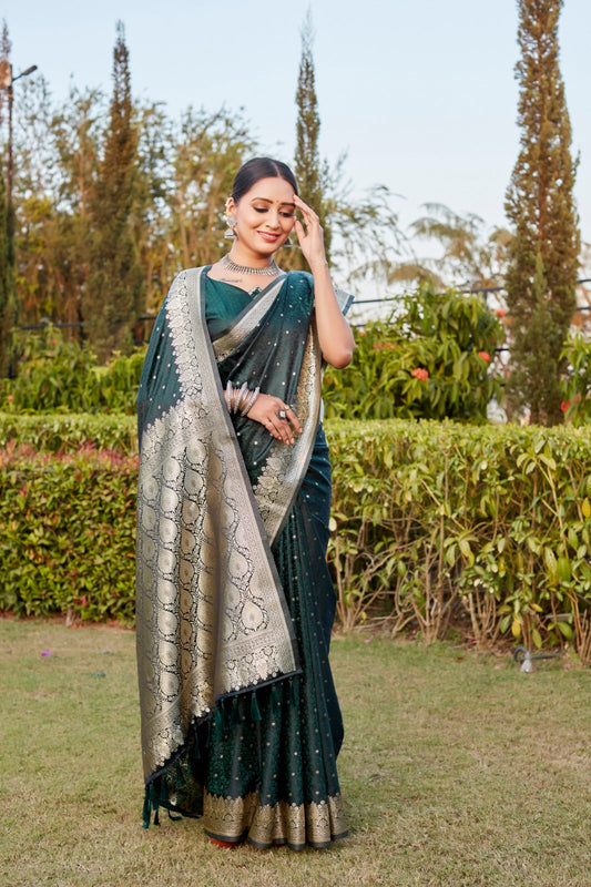 Glorious Green Color Kanjivaram Silk Saree