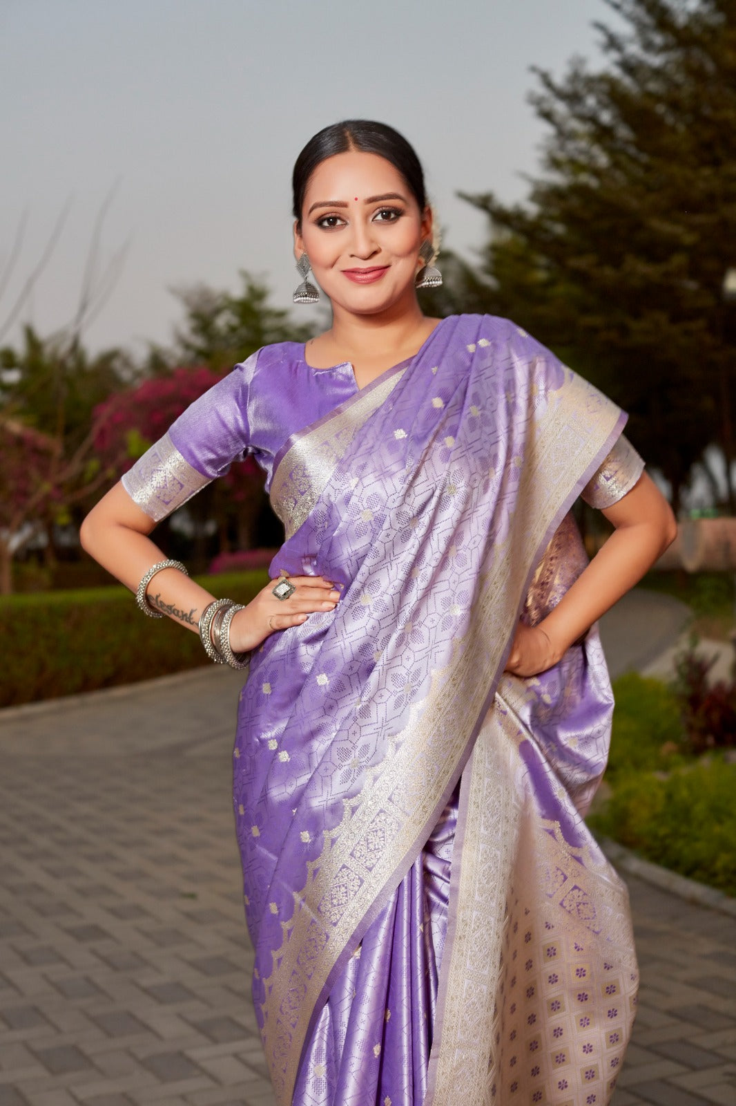 Elegant Purple Color Kanjivaram Silk Saree