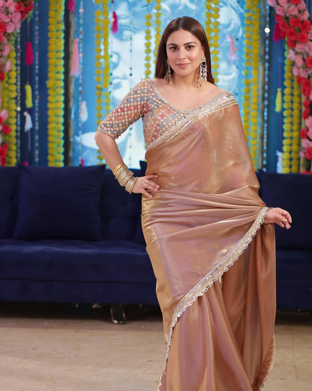 Captivating Coffee Color Jimmy Choo Saree