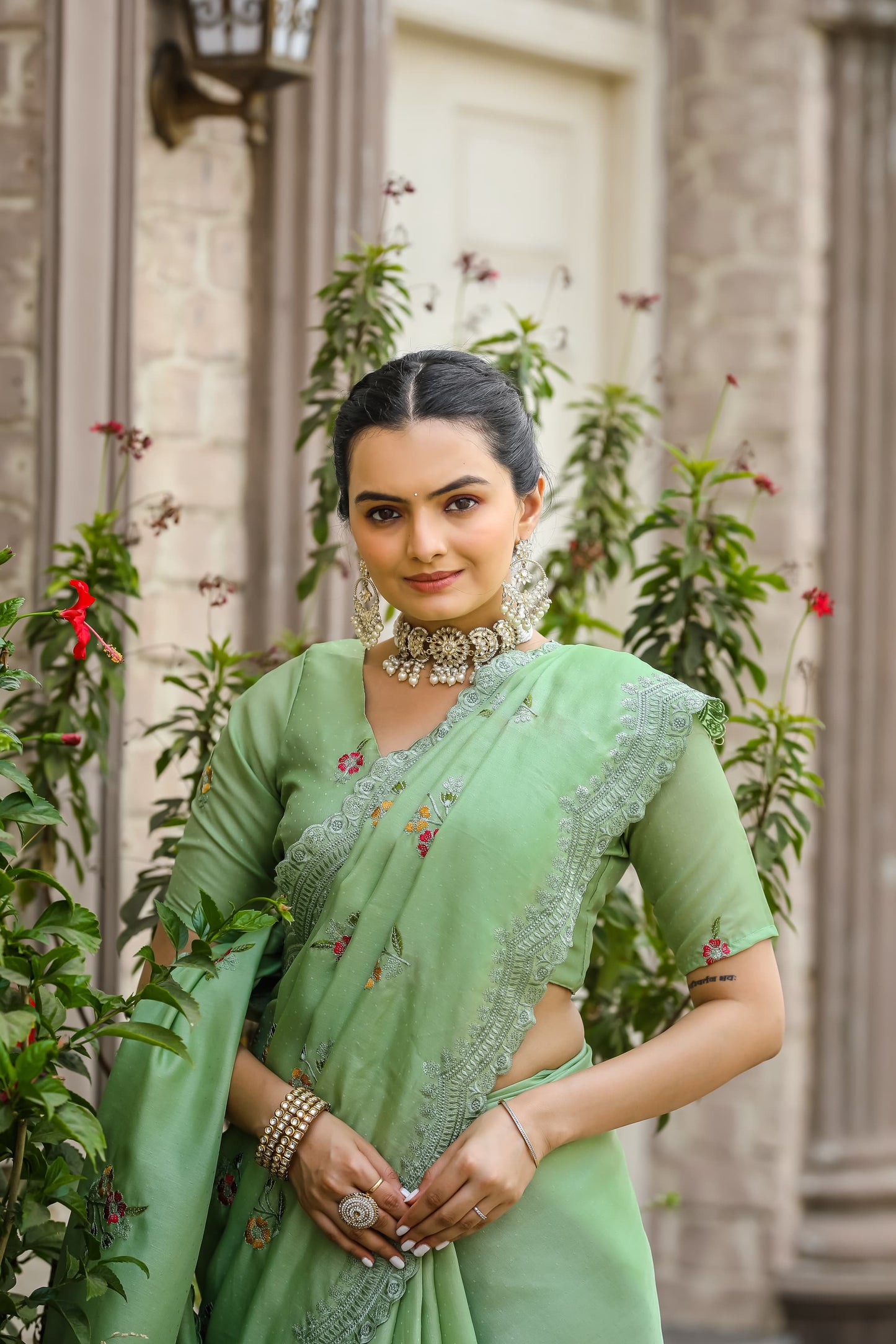 Fabulous Green Color Cotton Saree