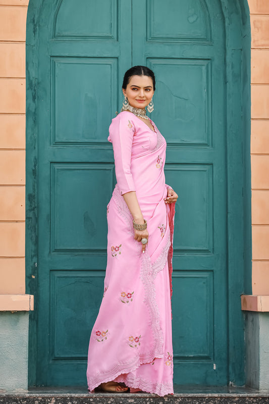 Fabulous Pink Color Cotton Saree