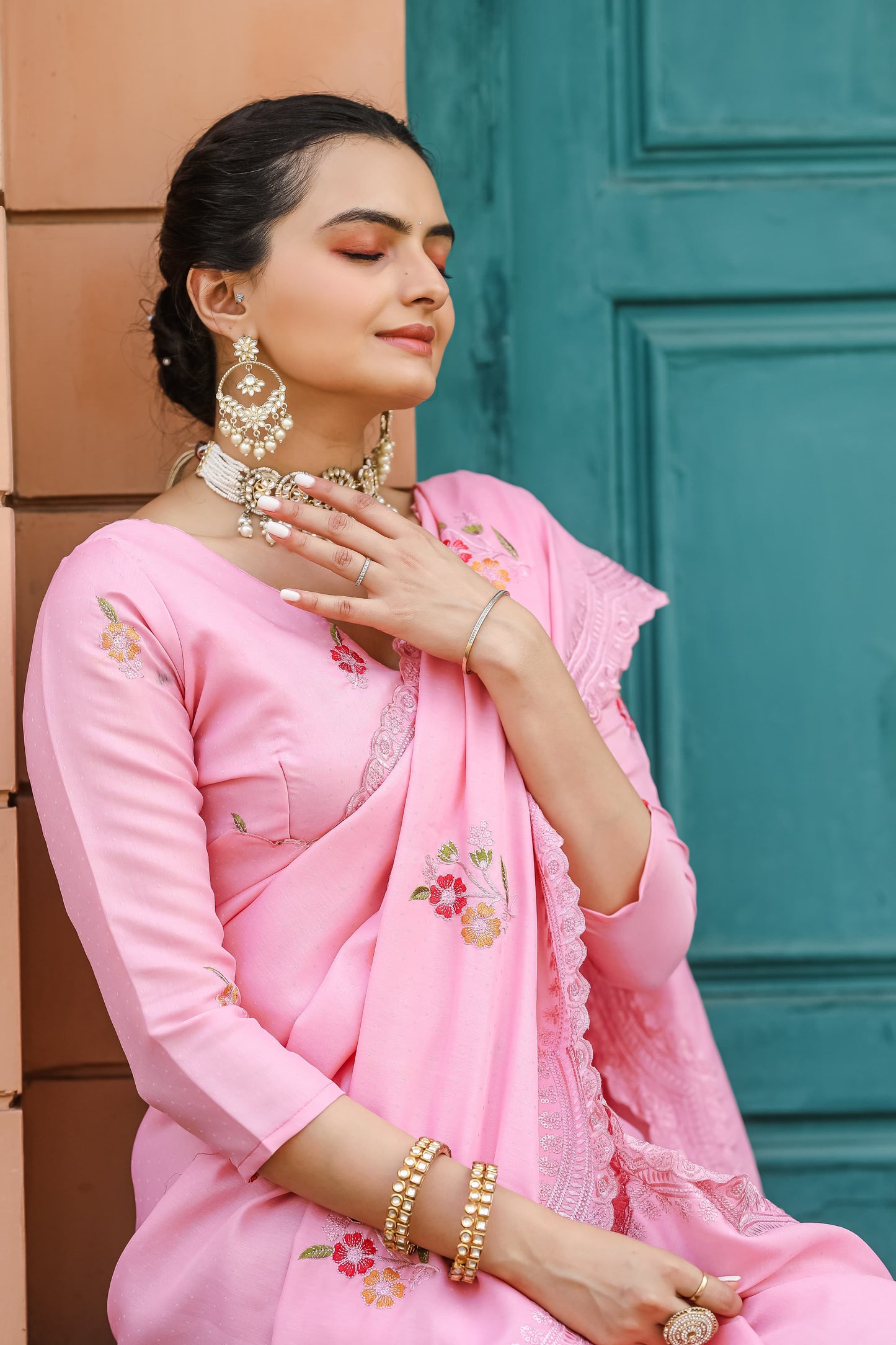 Fabulous Pink Color Cotton Saree