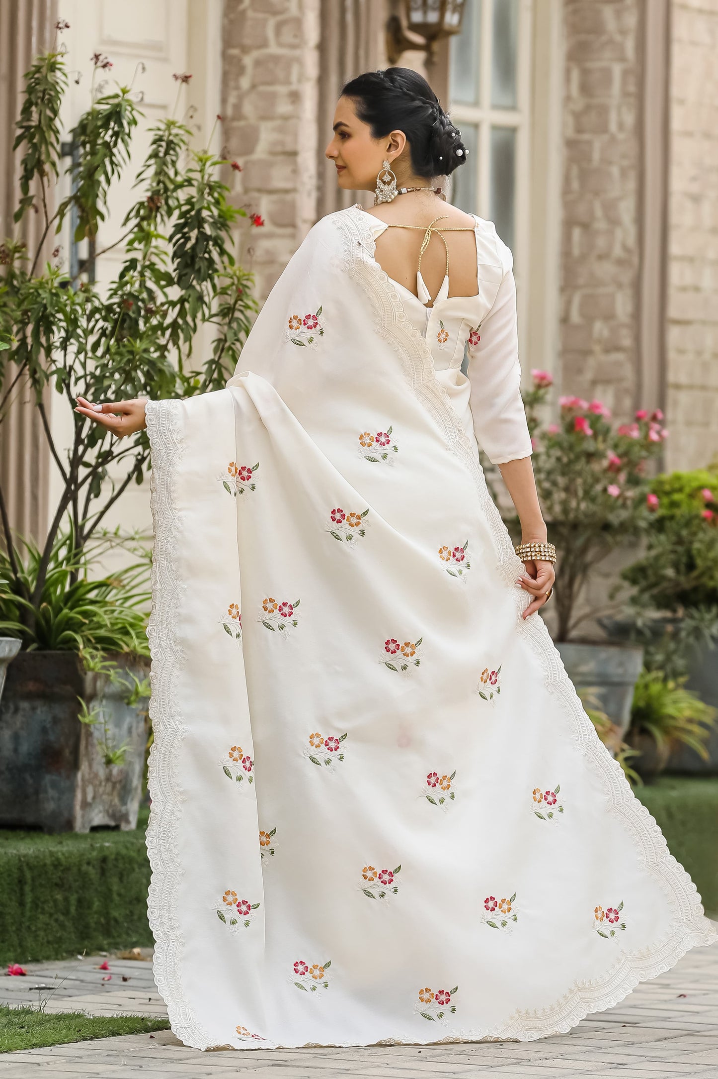 Fabulous White Color Cotton Saree