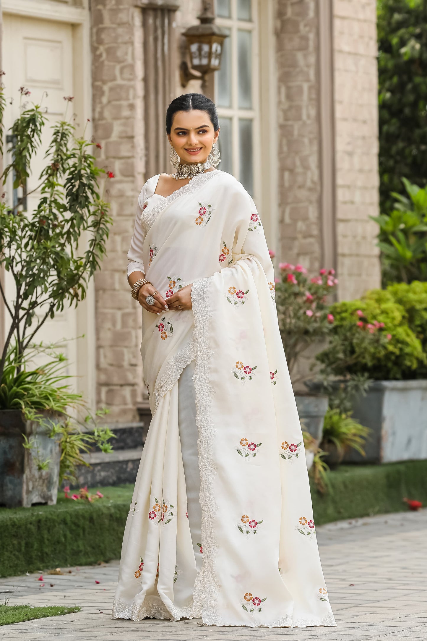 Fabulous White Color Cotton Saree