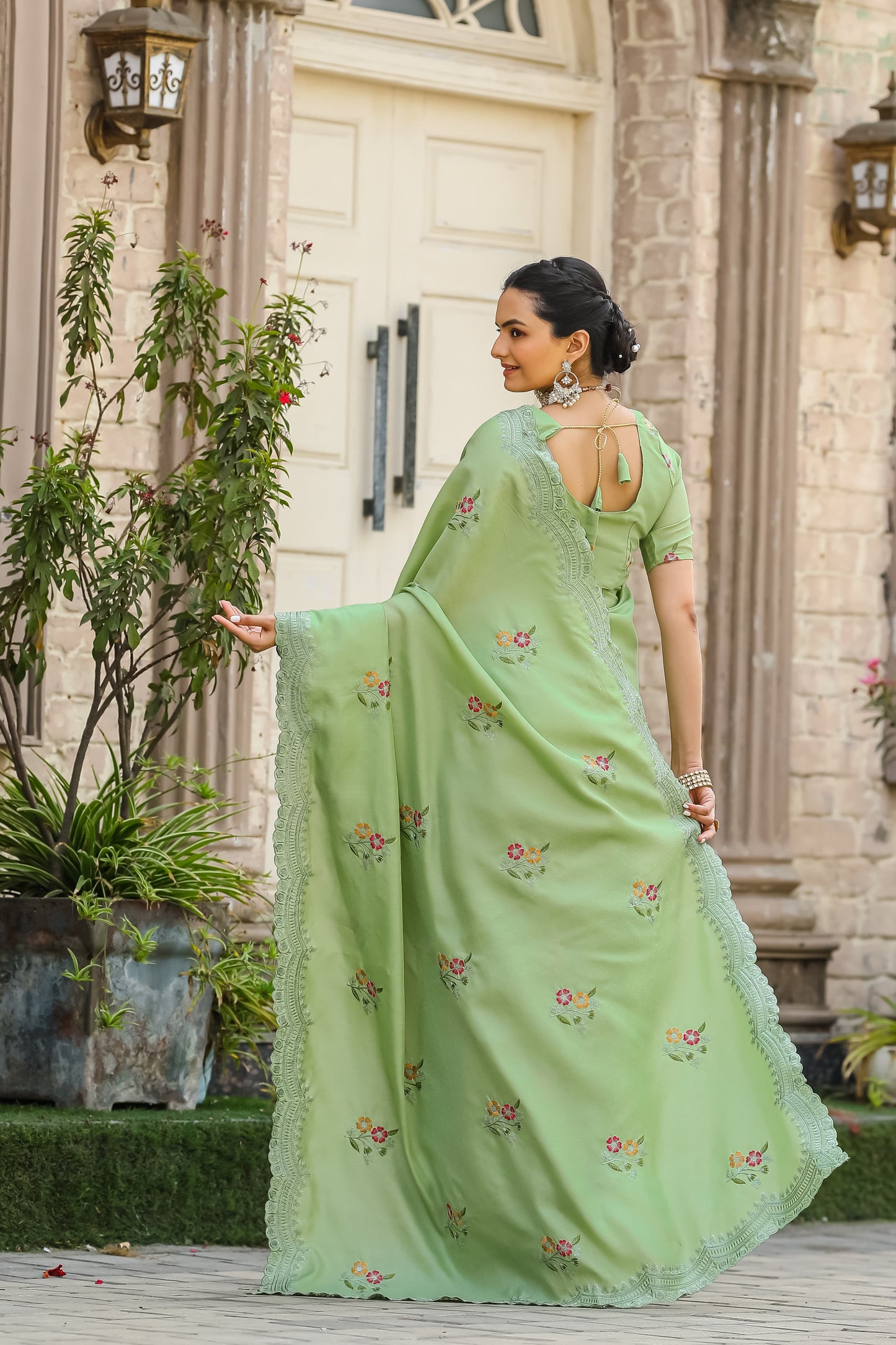 Fabulous Green Color Cotton Saree