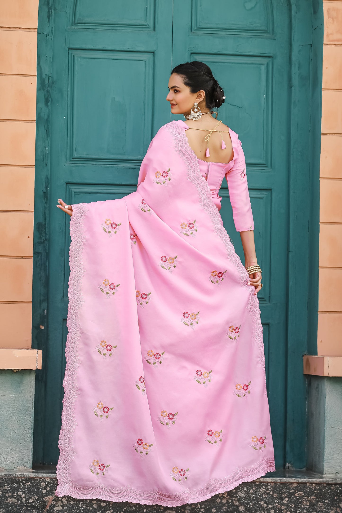 Fabulous Pink Color Cotton Saree