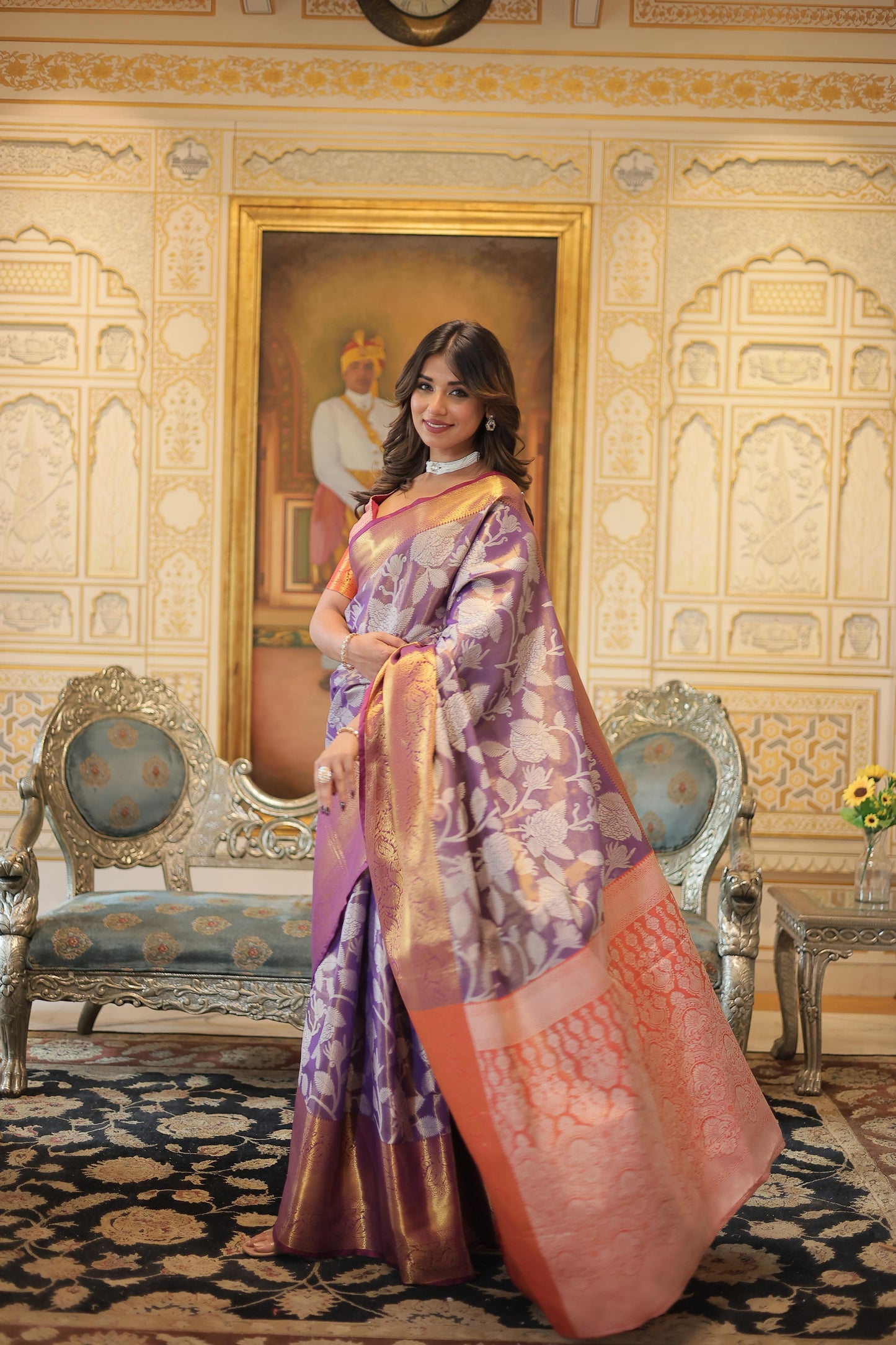 Marvelous Kanjivaram Purple Color Silk Saree