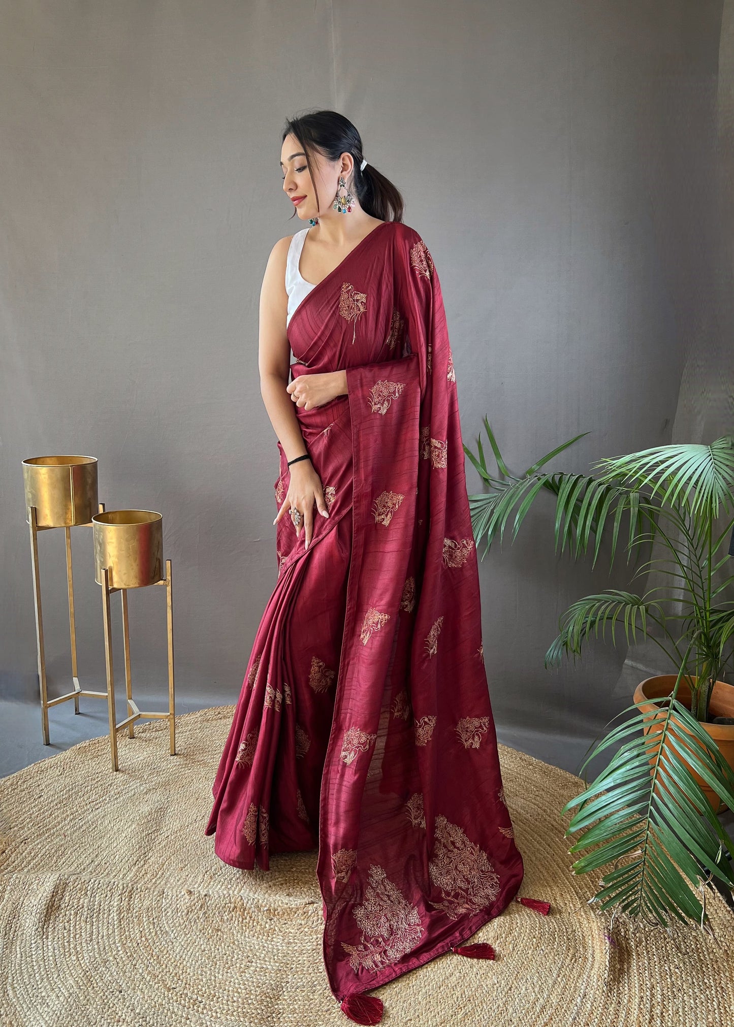 Glorious Jacquard Red Color Saree