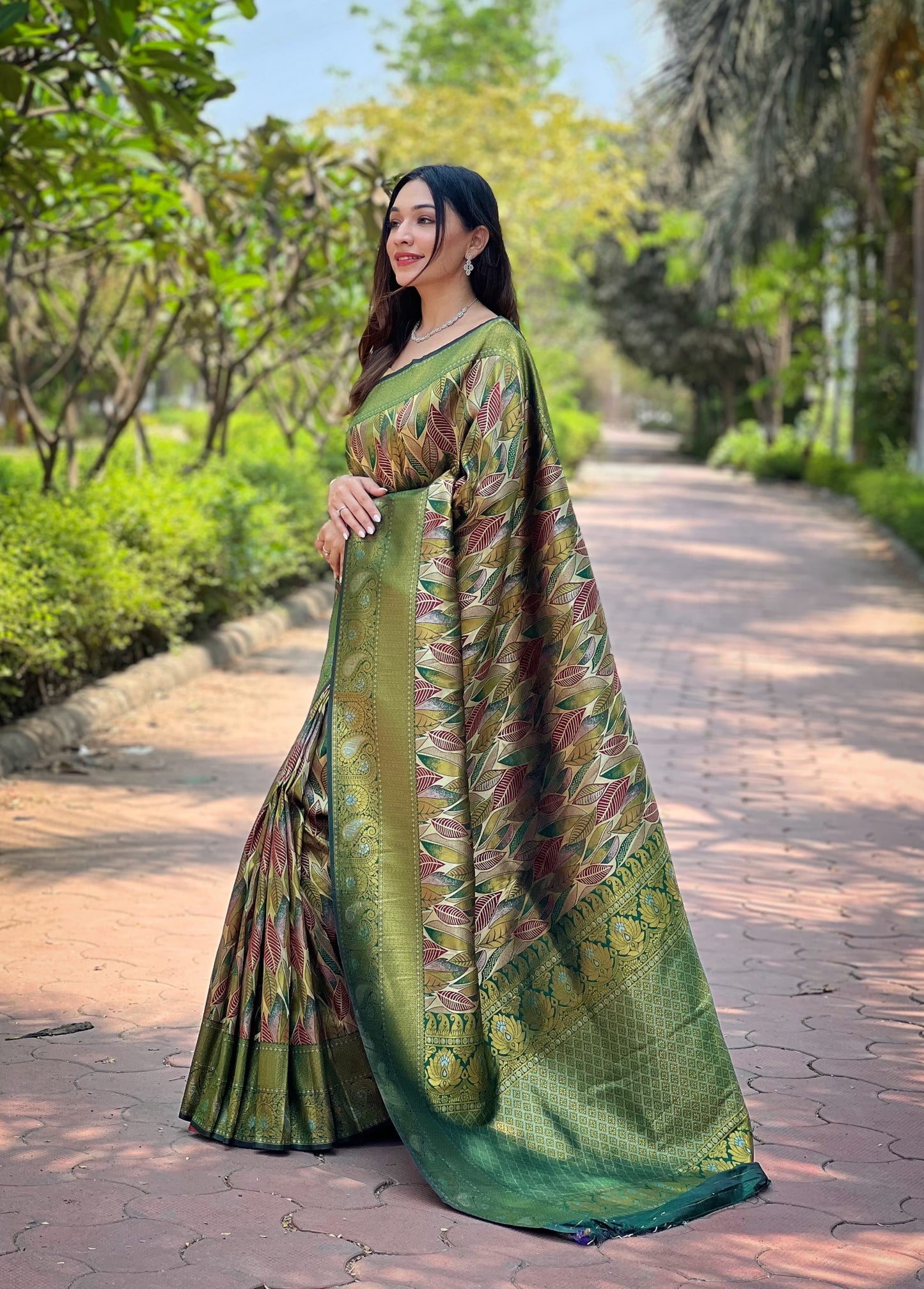 Marvelous Kanchipattu Silk Green Color Saree