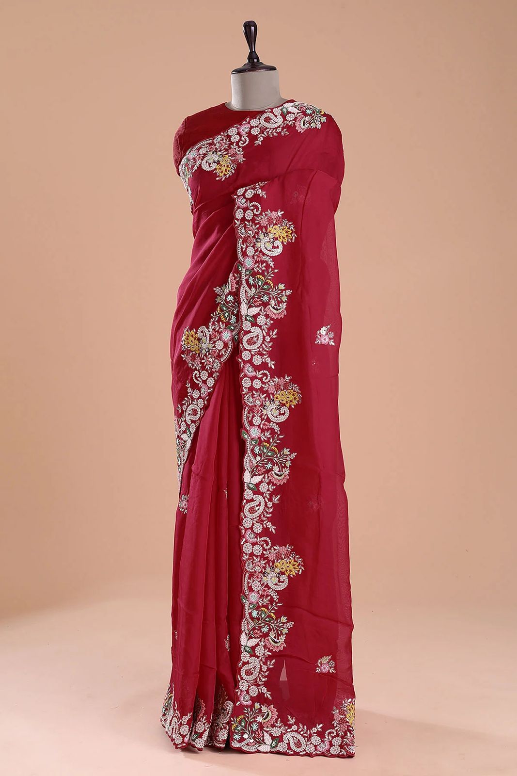 Unique Jimmy Choo Red Color Saree