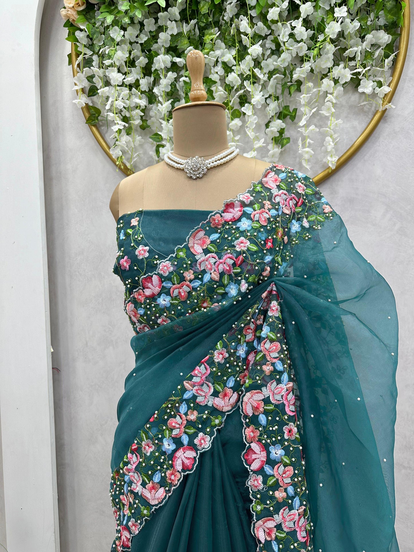 Mesmerizing Tibby Silk Green Color Saree