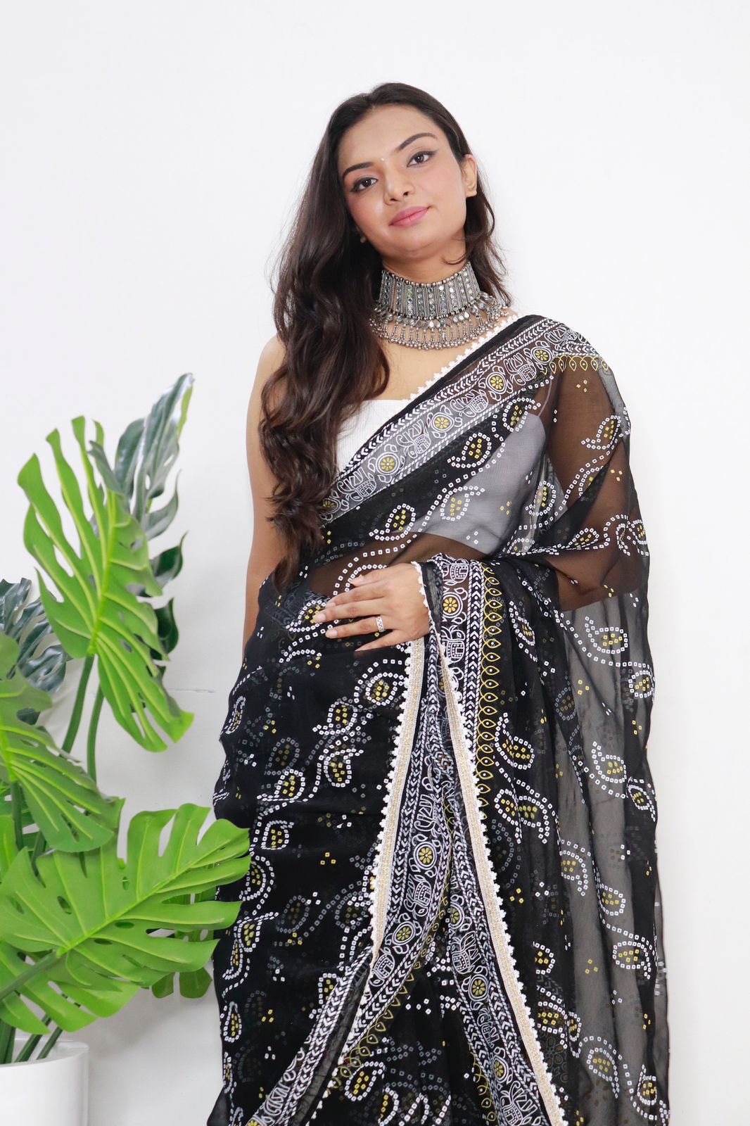 Exotic Chiffon Silk Black Color Saree