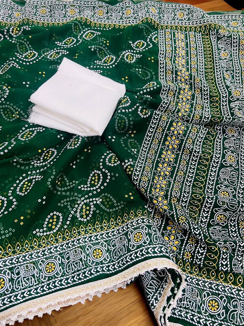 Exotic Chiffon Silk Green Color Saree