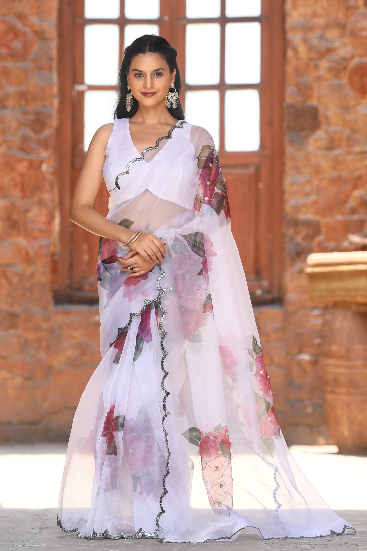 Demanding Organza Purple Color Saree