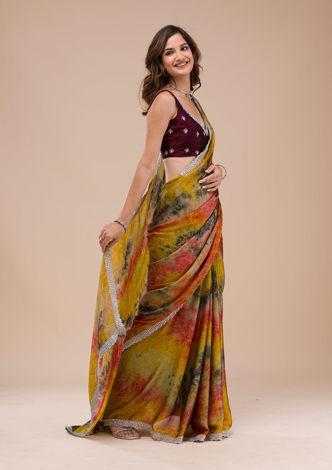 Outstanding Georgette Multi Color Saree