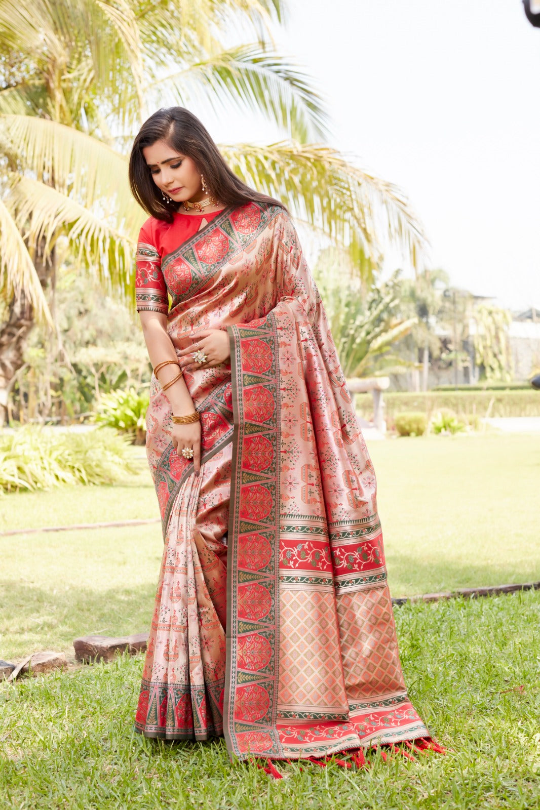 Glorious Kanjivaram Silk Red Color Saree