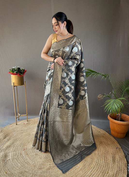 Demanding Cotton Grey Color Saree