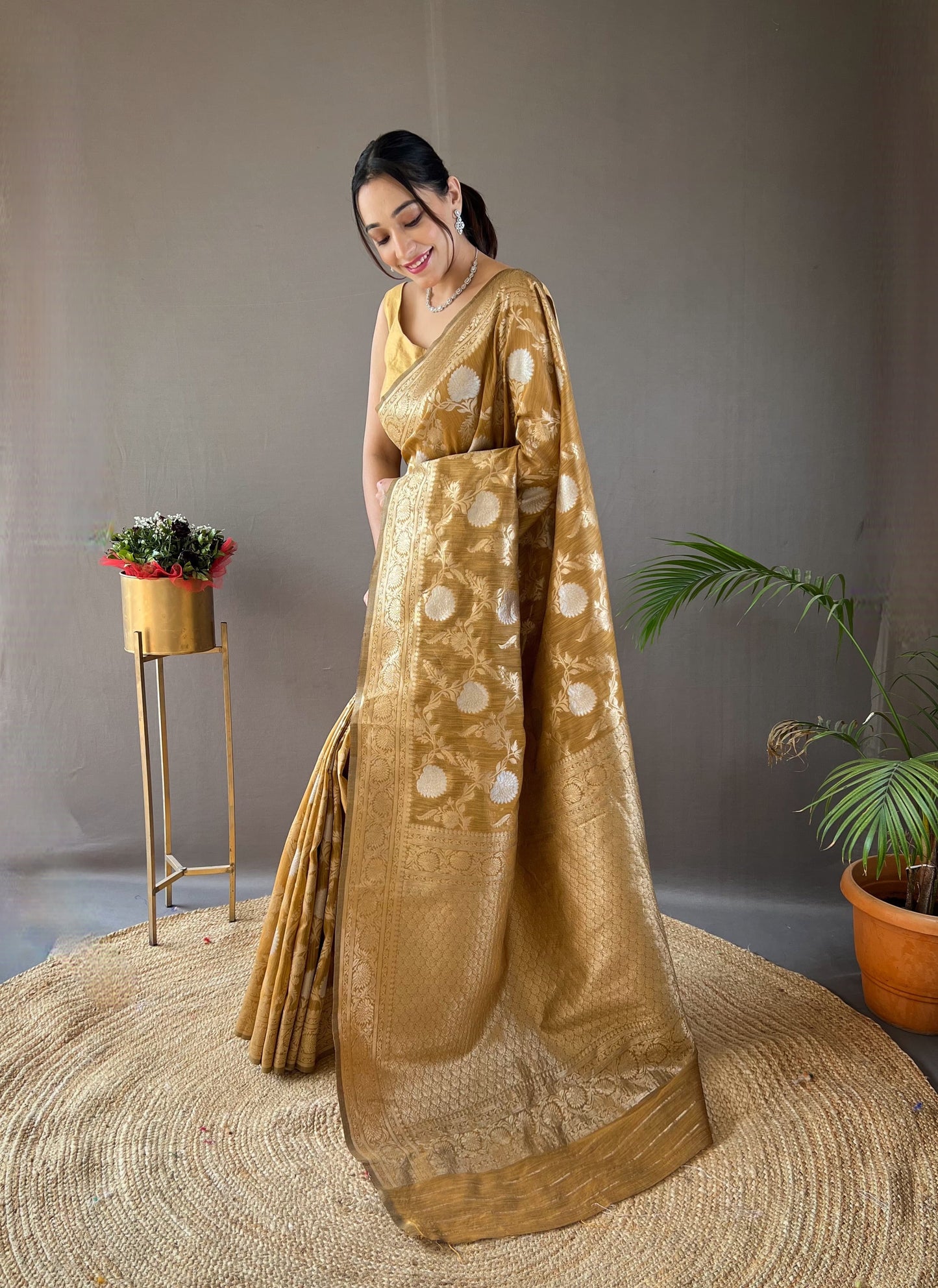 Demanding Cotton Haldi Wear Yellow Color Saree