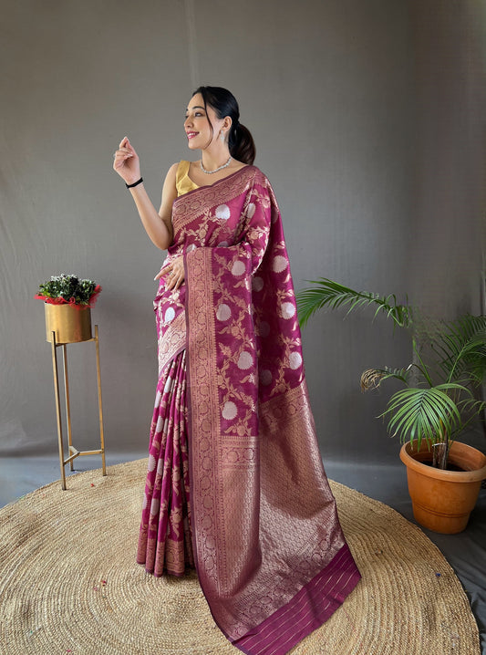 Demanding Cotton Pink Color Saree