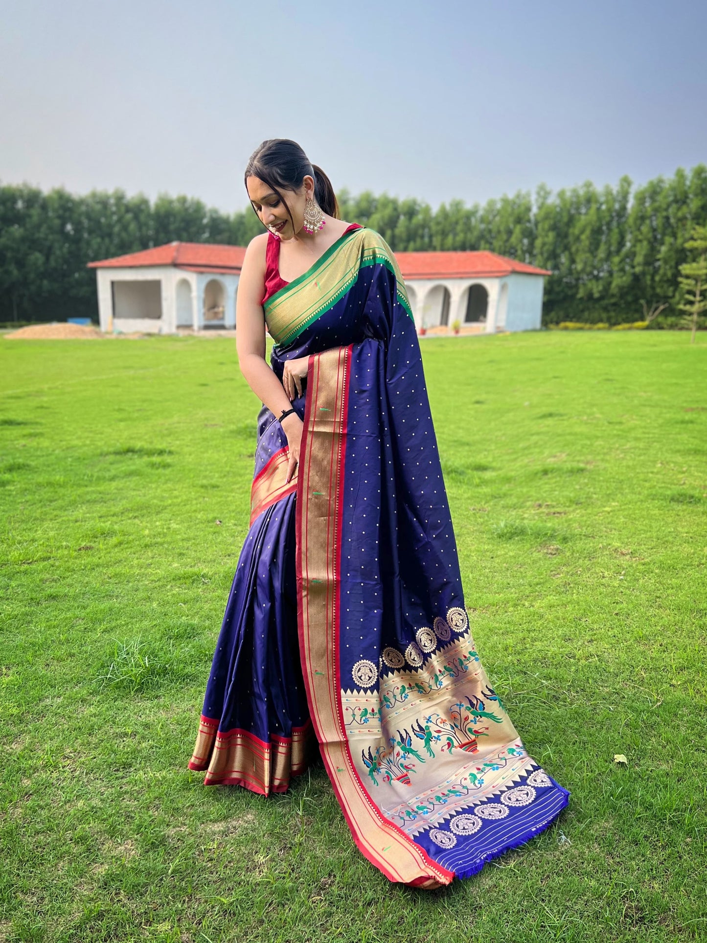 Imposing Cotton Blue Color Saree