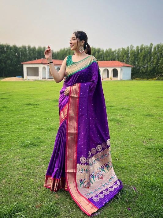 Imposing Cotton Wine Color Saree