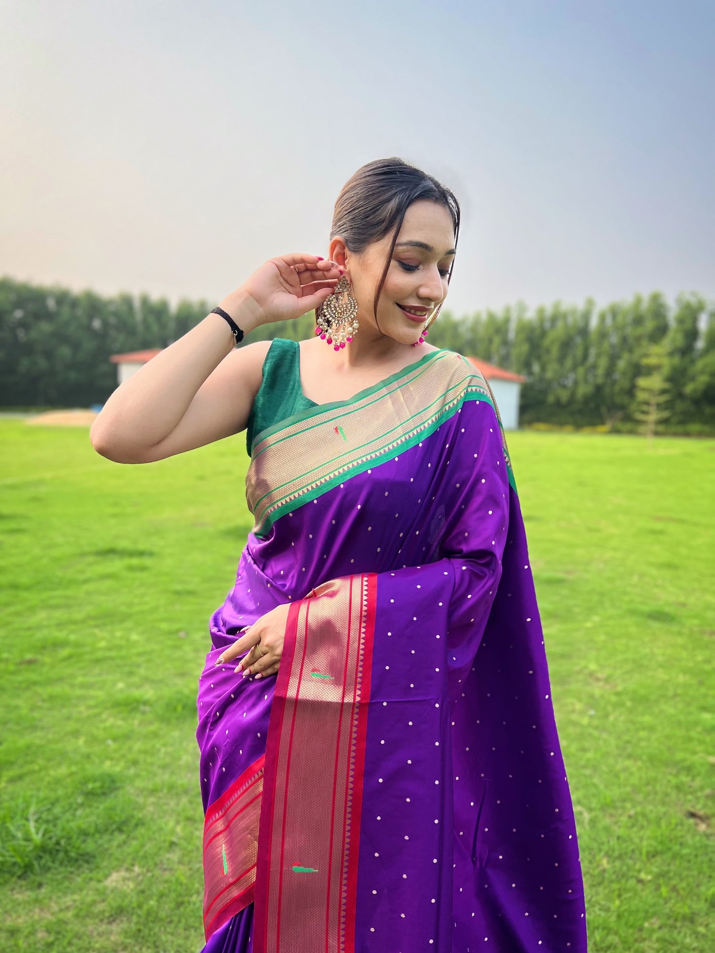 Imposing Cotton Wine Color Saree