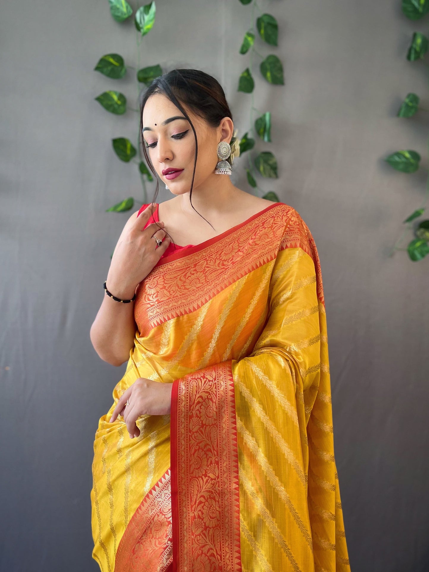 Charming Organza Yellow Color Saree