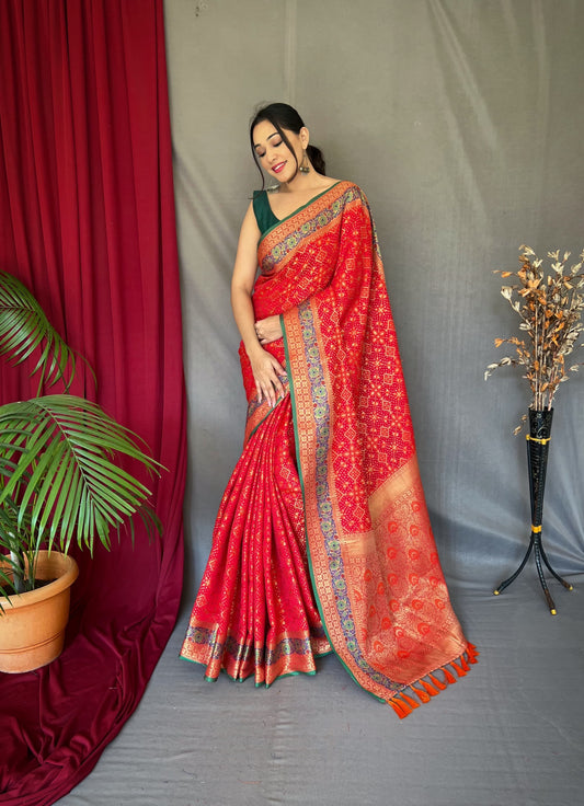 Precious Patola Silk Red Color Saree