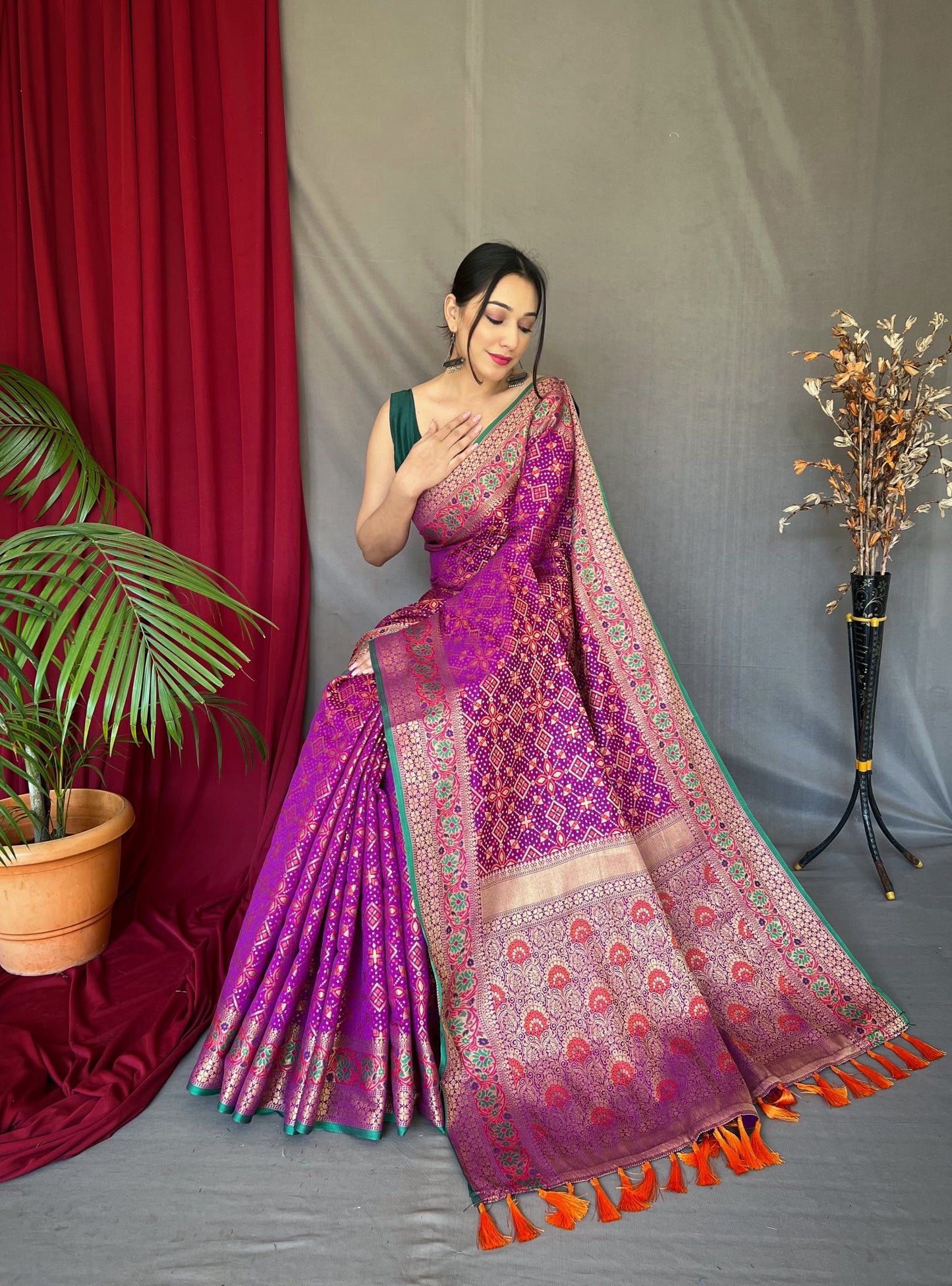 Precious Patola Silk Rani Color Saree