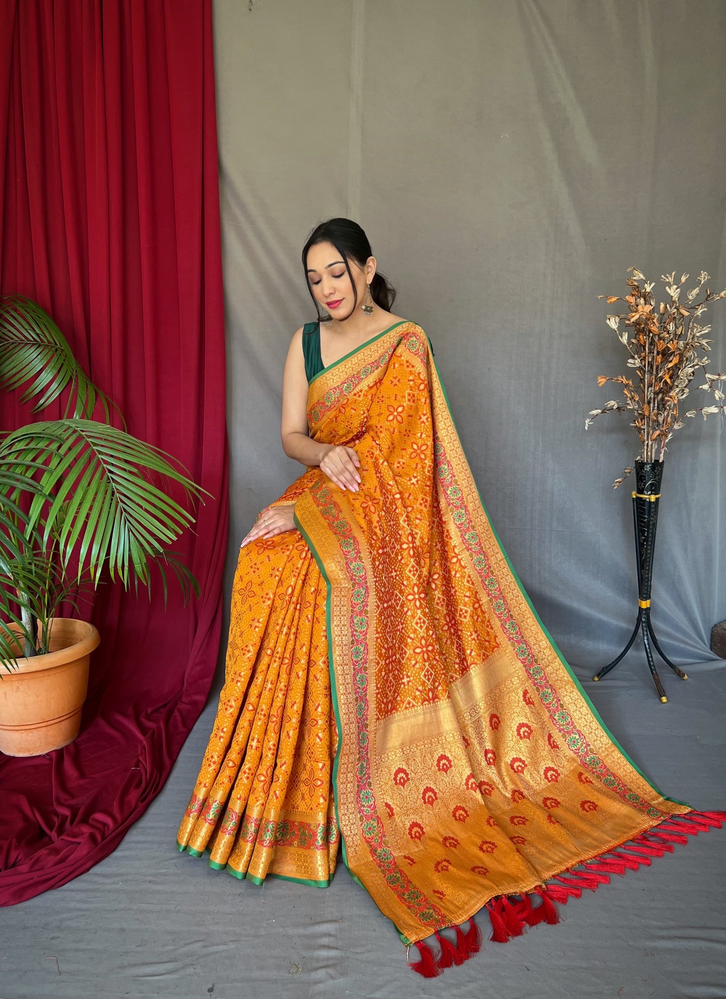 Precious Patola Silk Orange Color Saree