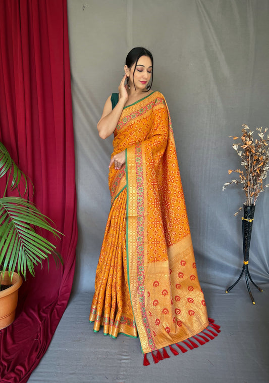 Precious Patola Silk Orange Color Saree