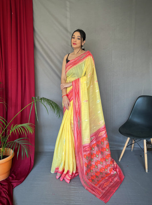 Wonderful Cotton Yellow Color Saree