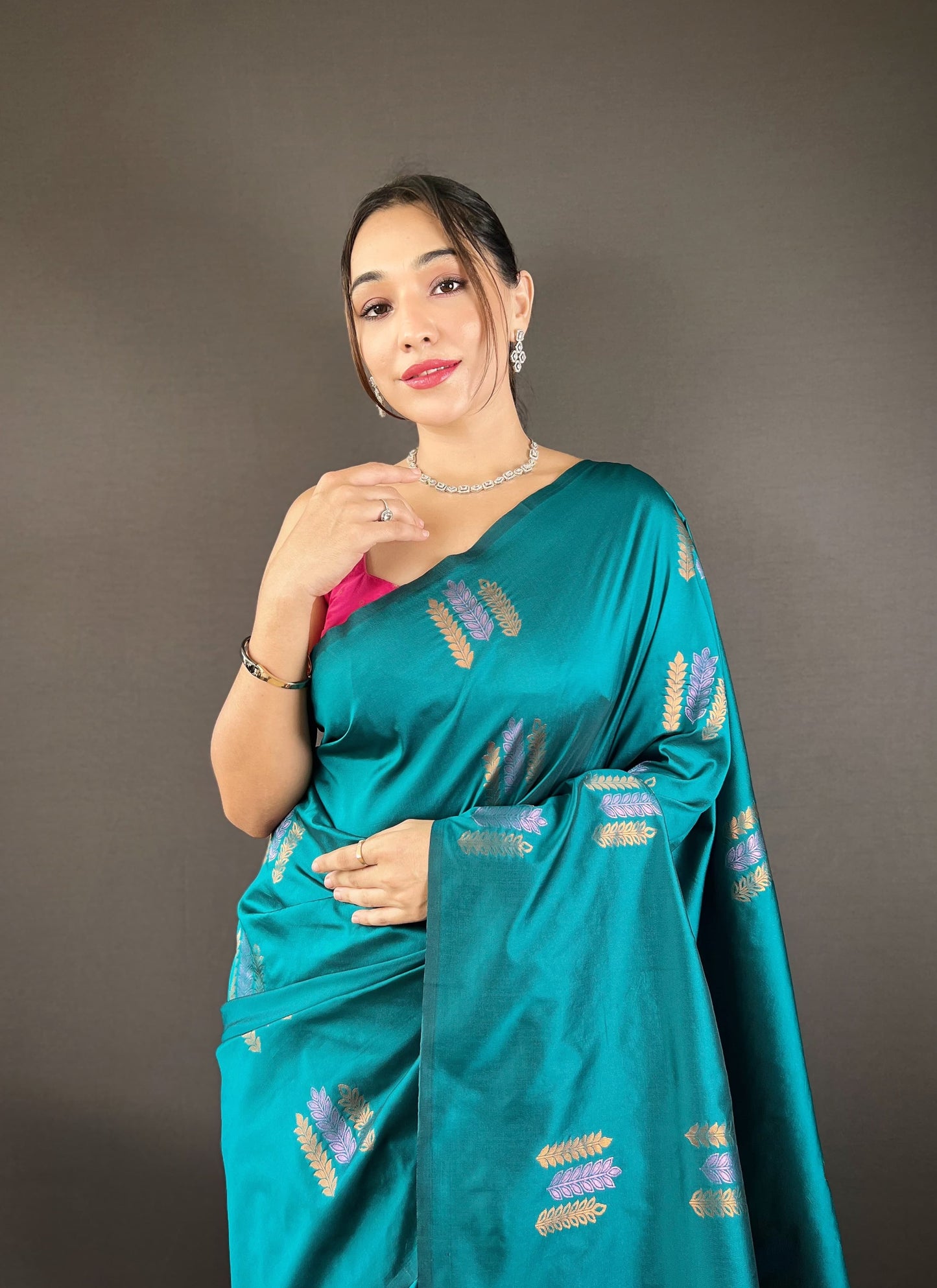 Outstanding Cotton Sky Color Saree