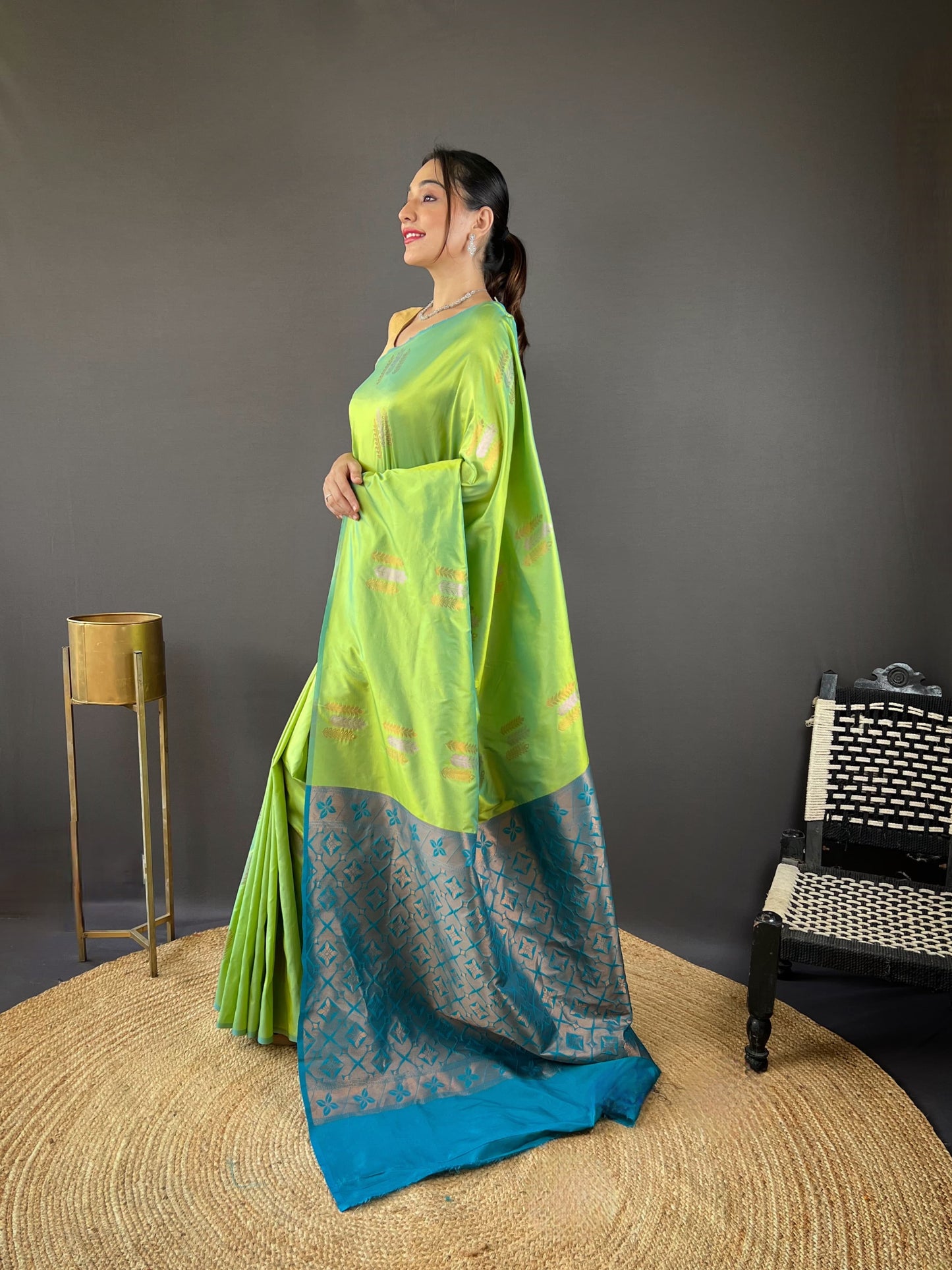 Outstanding Cotton Perrot Color Saree