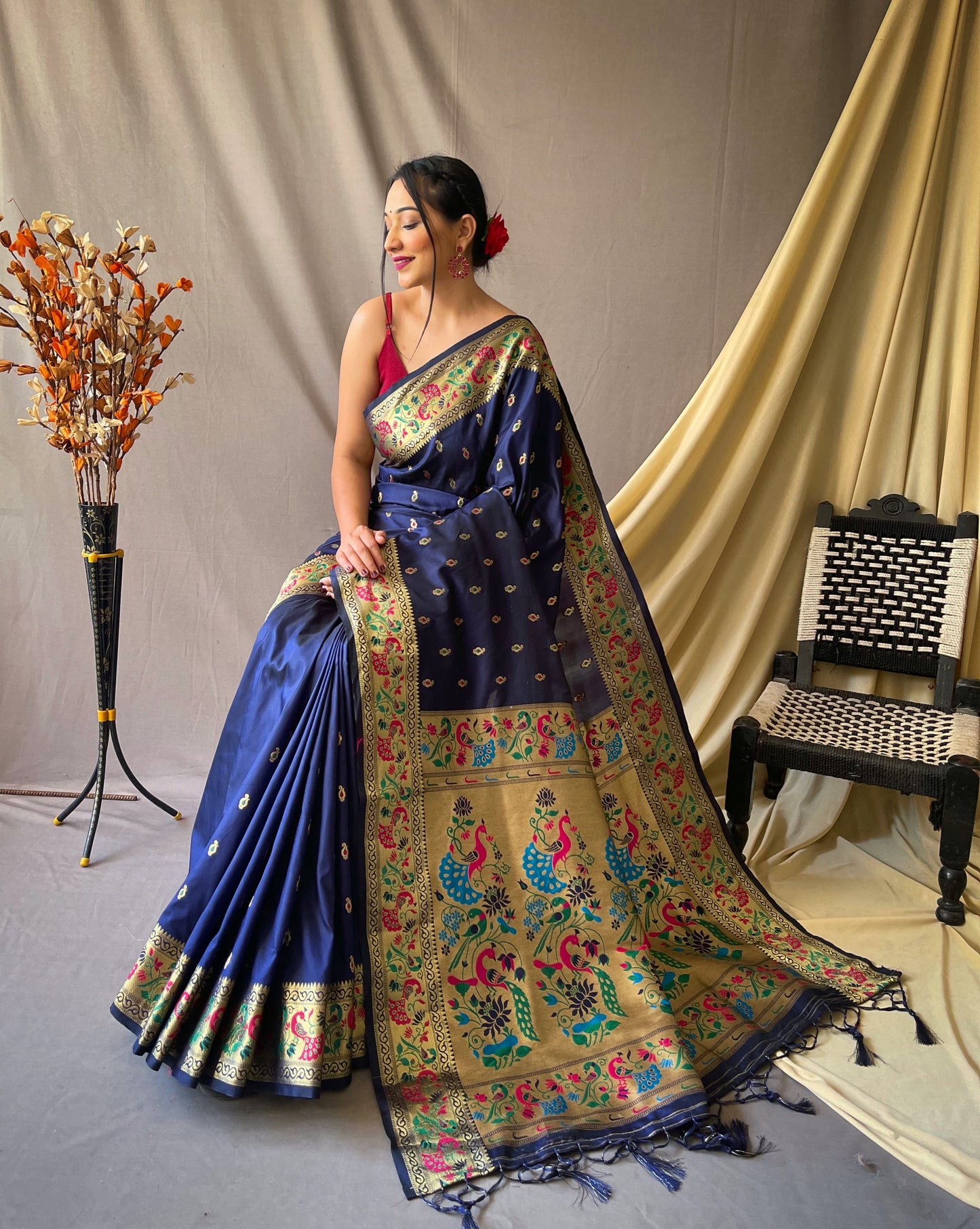 Fantastic Paithani Silk Blue Color Saree