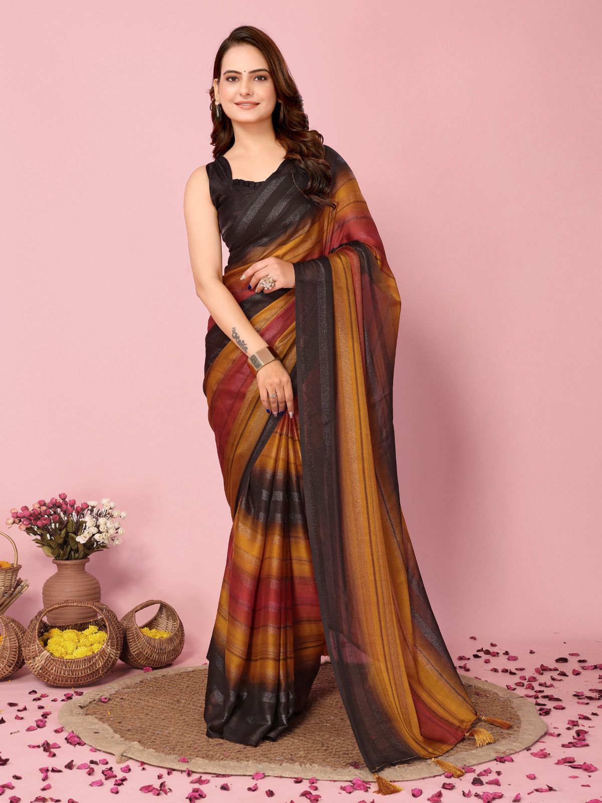 Function Wear Rangoli Ready To Wear Multi Color Saree