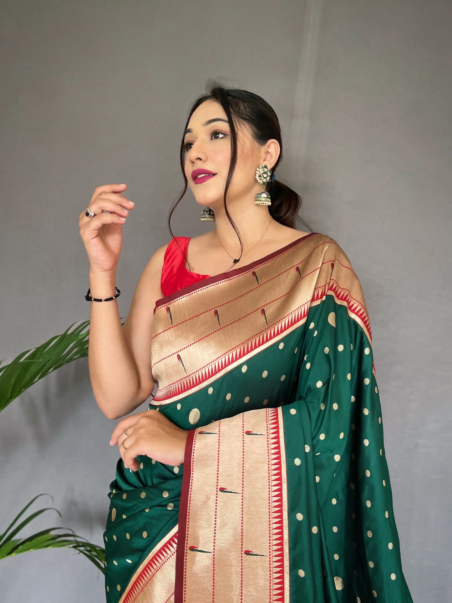 Beautiful Paithani Silk Green Color Saree