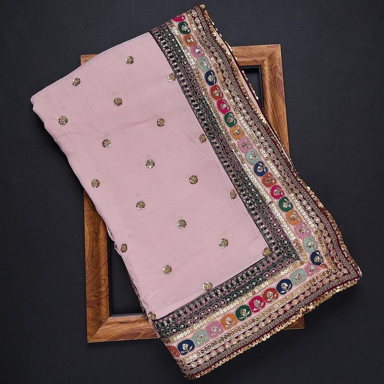 Stylish Rangoli Silk Baby Pink Color Saree