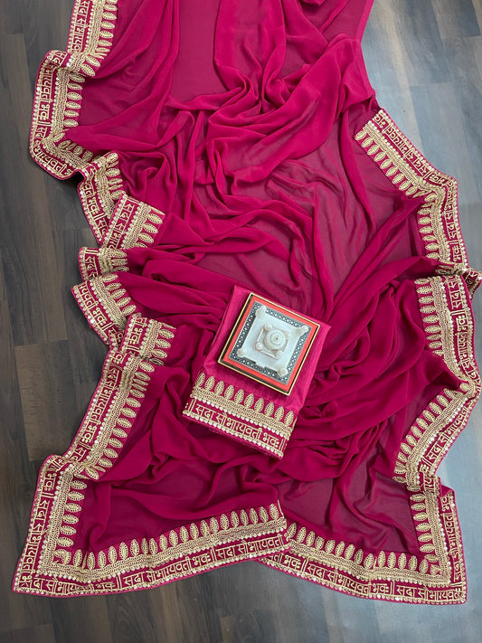 Awesome Georgette Pink Color Saree