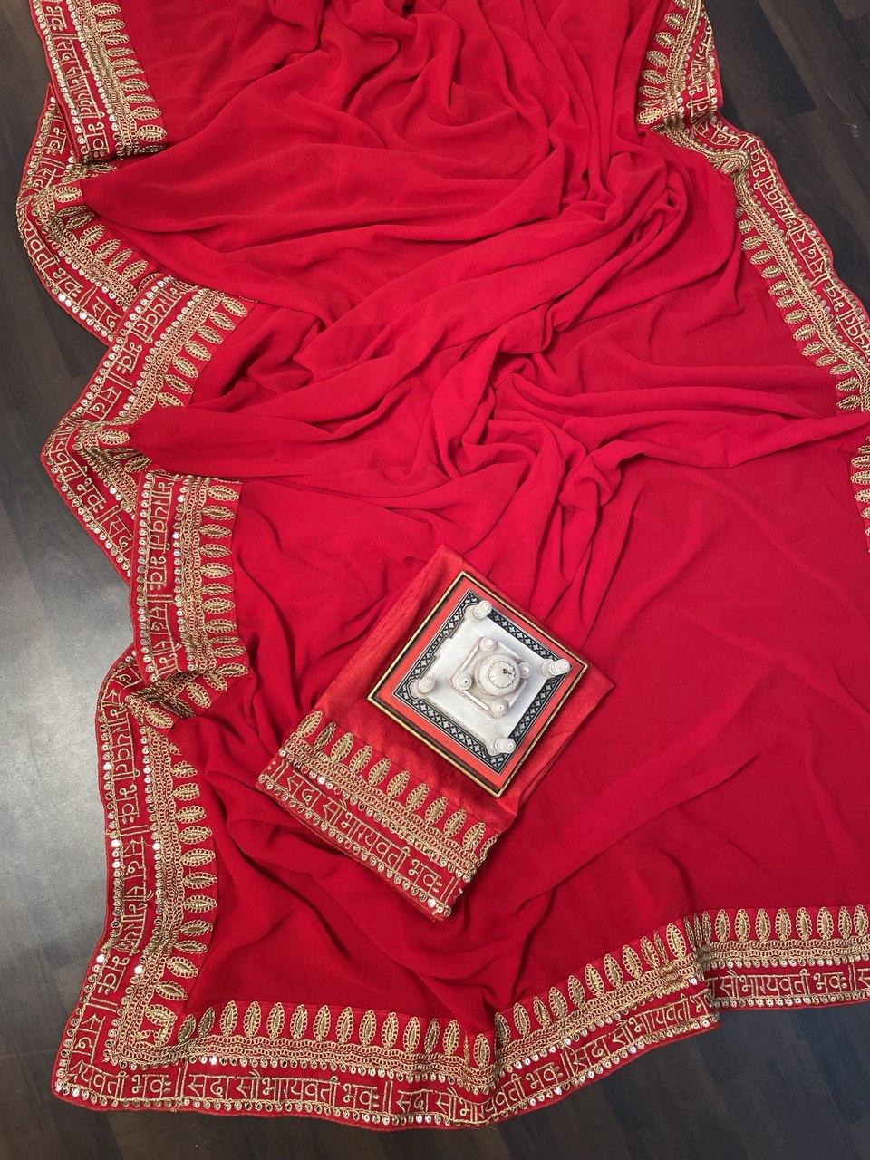 Awesome Georgette Red Color Saree