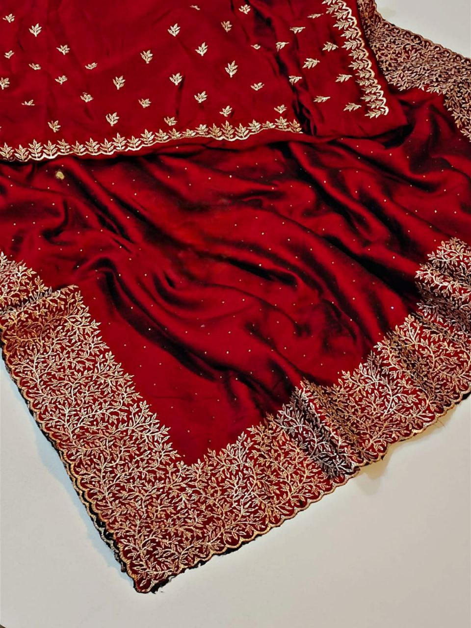 Fantastic Vichitra Silk Red Color Saree